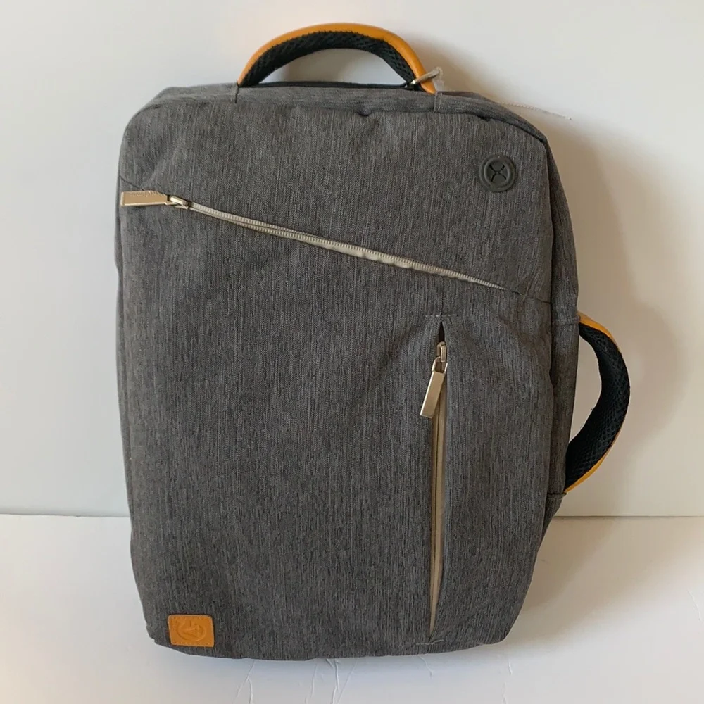 Van Goddy Hybrid 3-in-1 convertible briefcase portfolio backpack gray 14x10